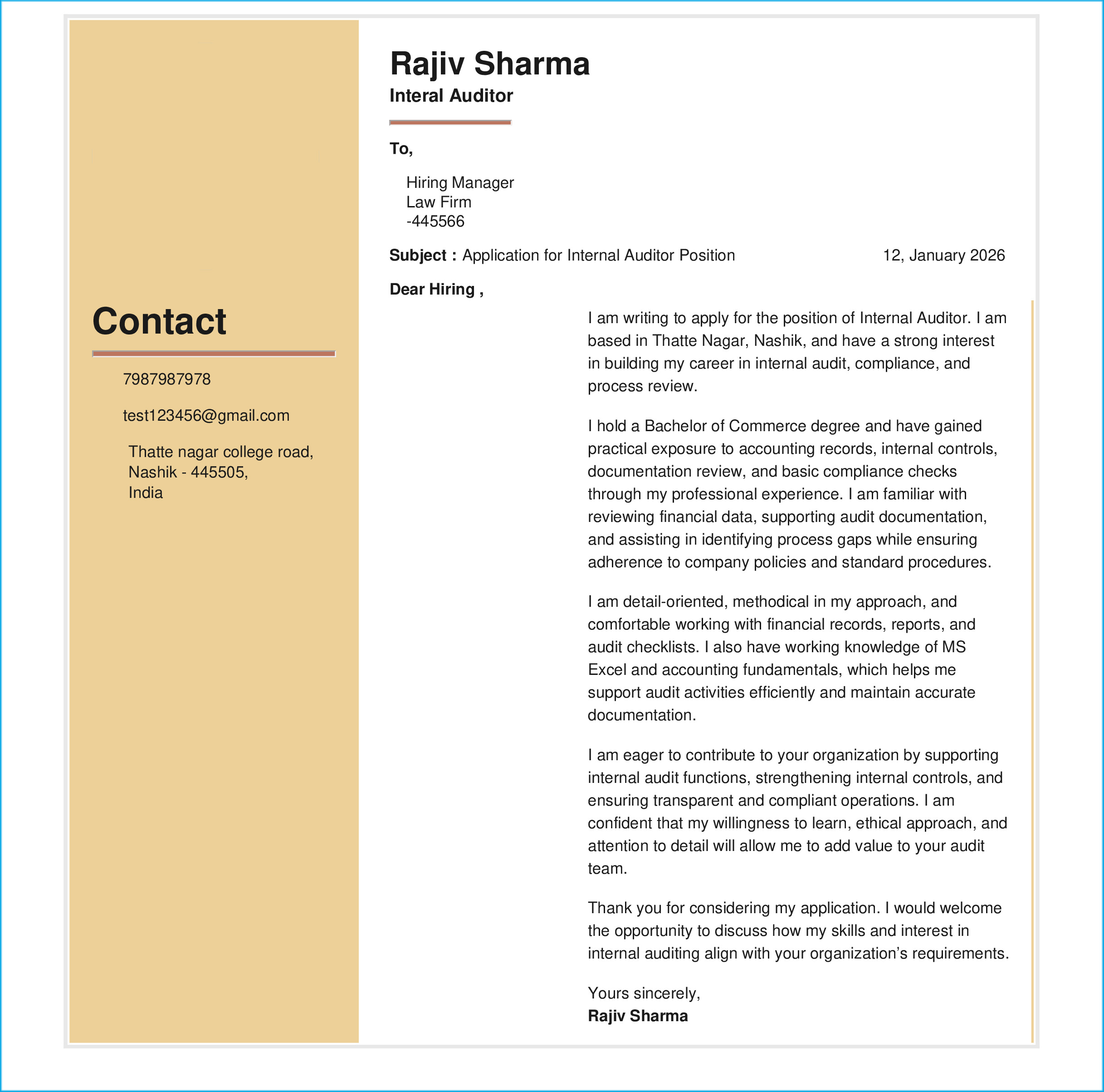 IRS Tax Examiner Resume Example