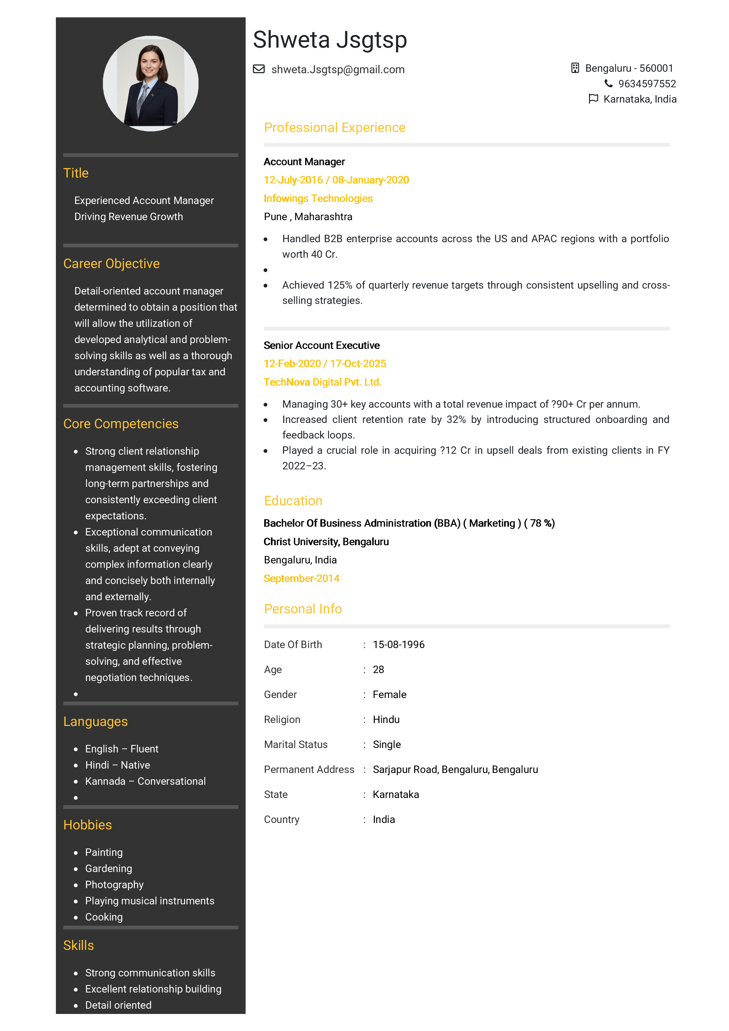 IRS Tax Examiner Resume Example