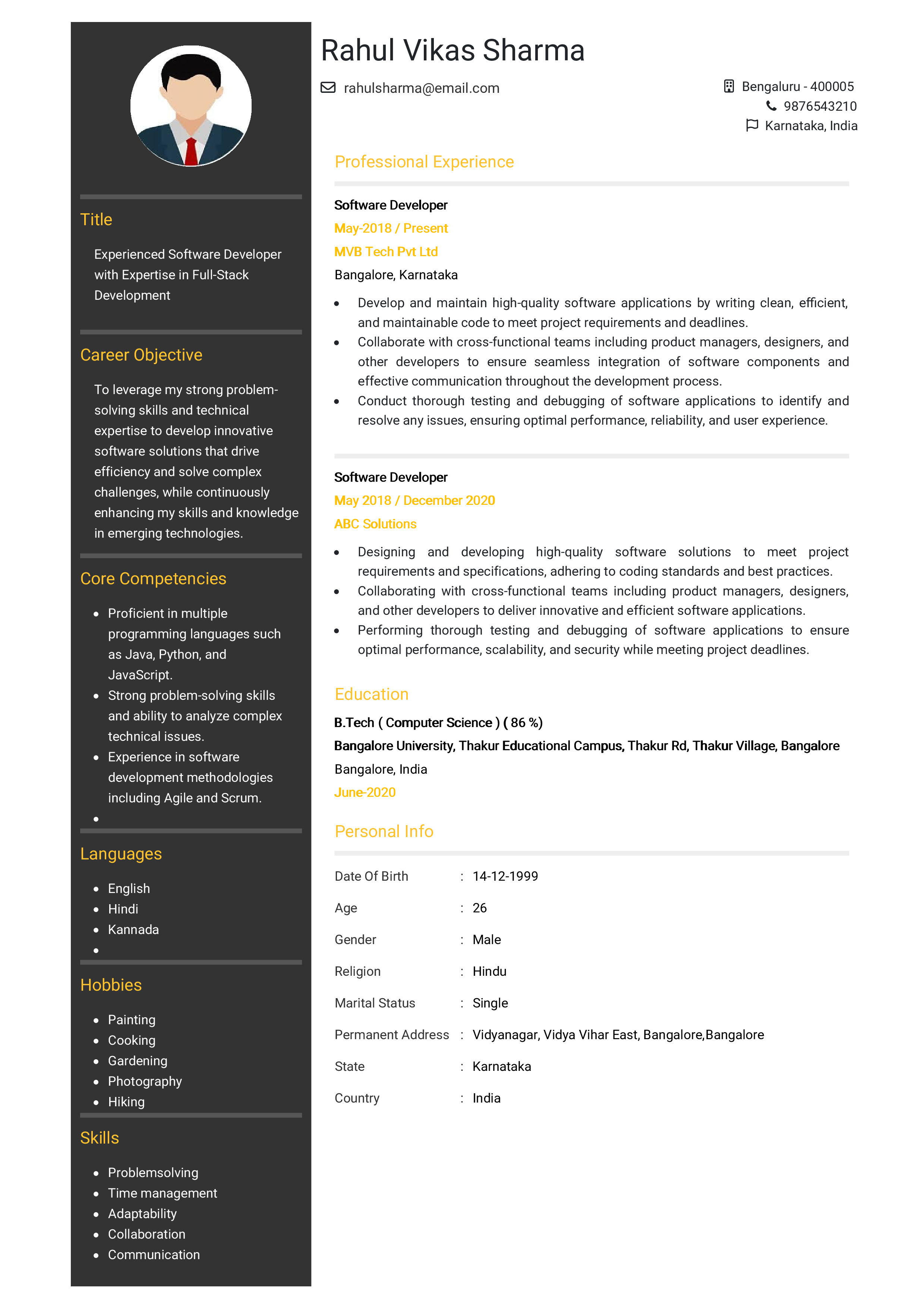 IRS Tax Examiner Resume Example