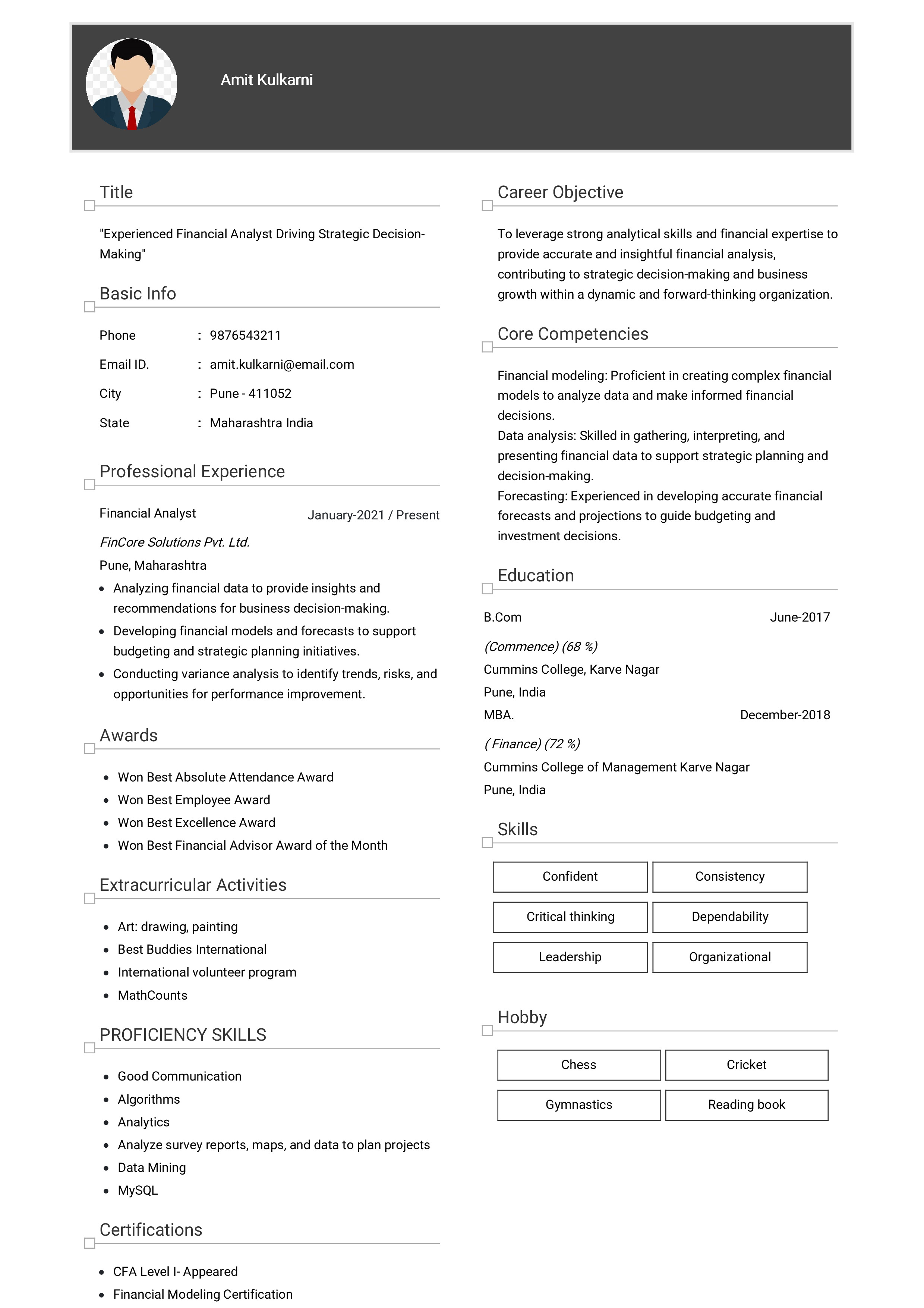 IRS Tax Examiner Resume Example