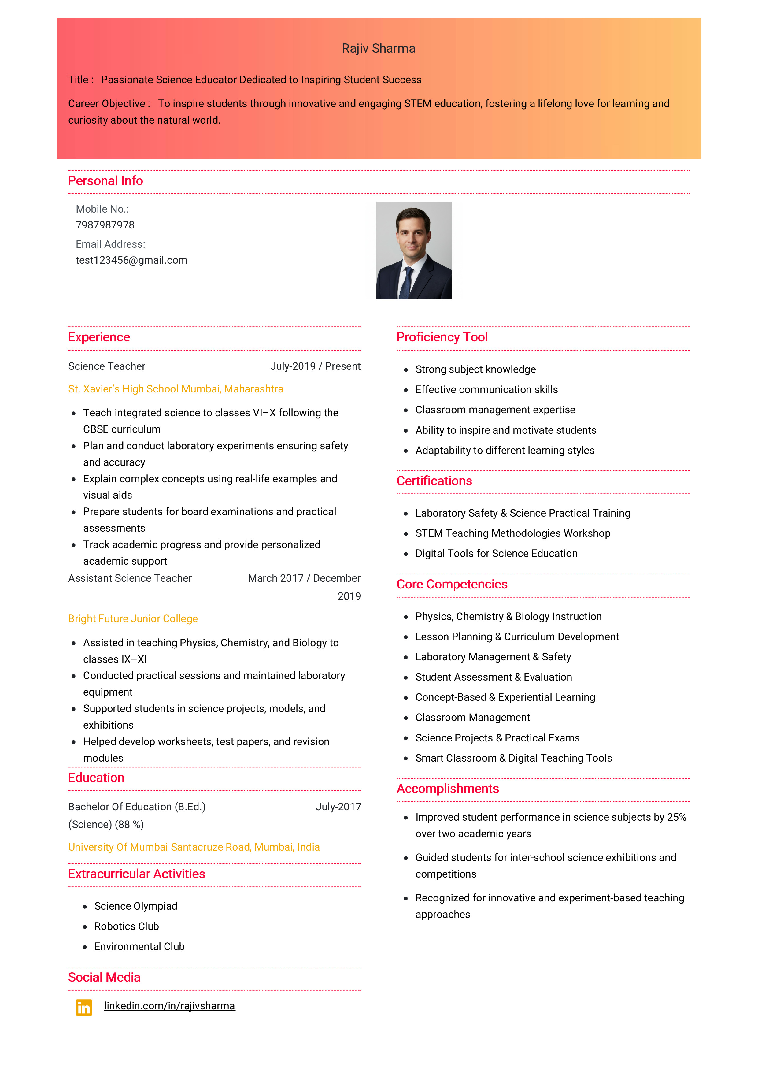 IRS Tax Examiner Resume Example