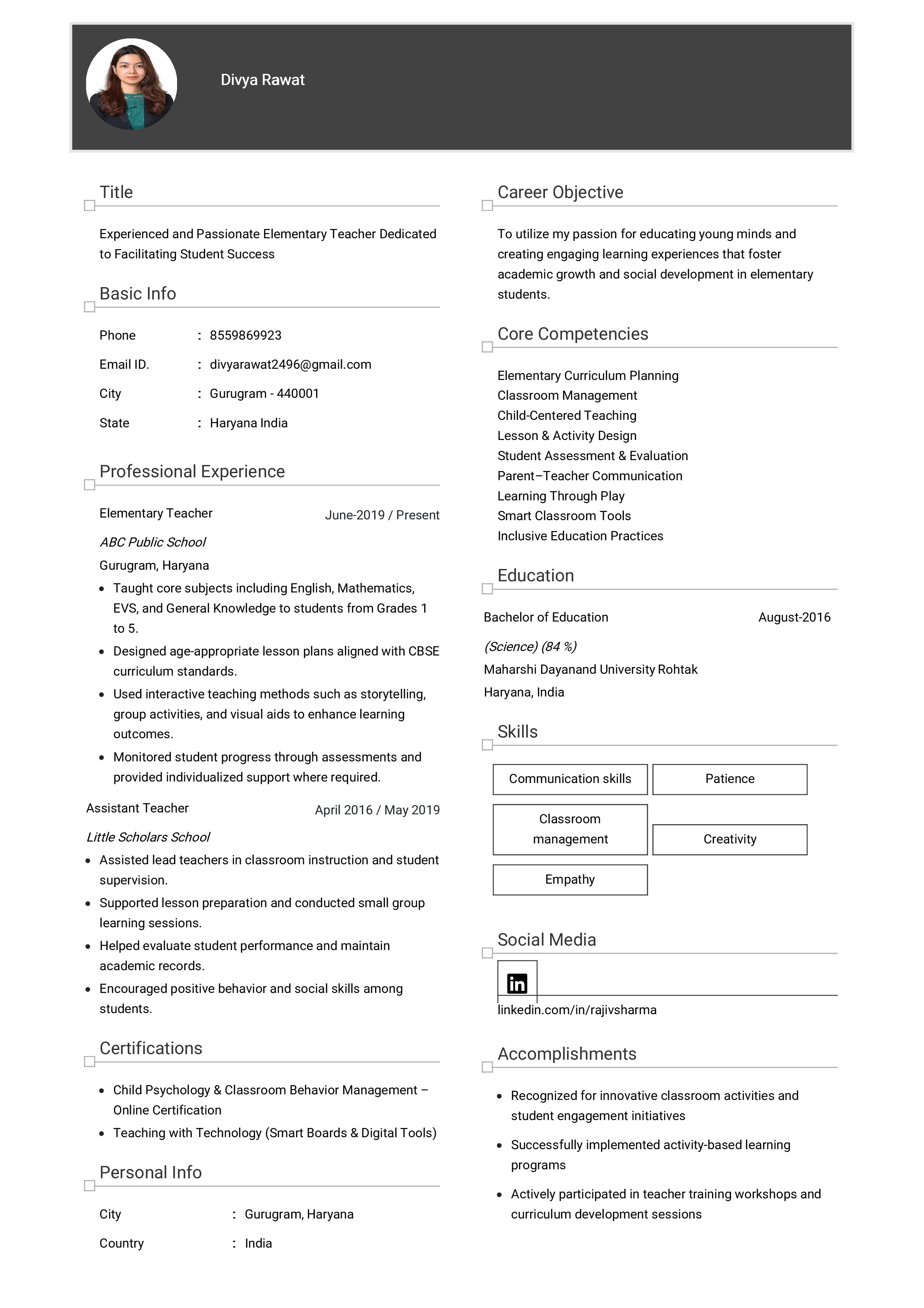 IRS Tax Examiner Resume Example