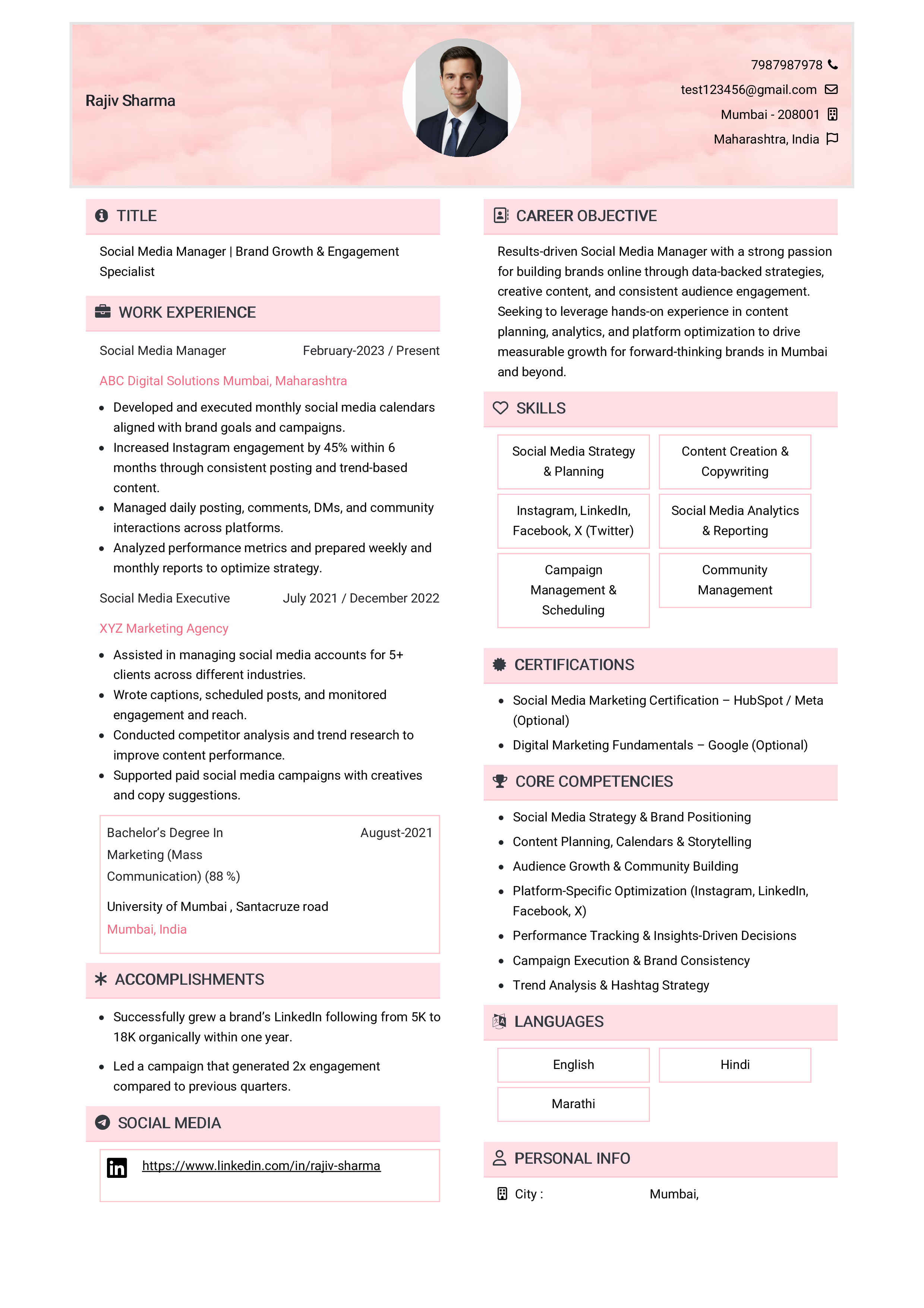 IRS Tax Examiner Resume Example