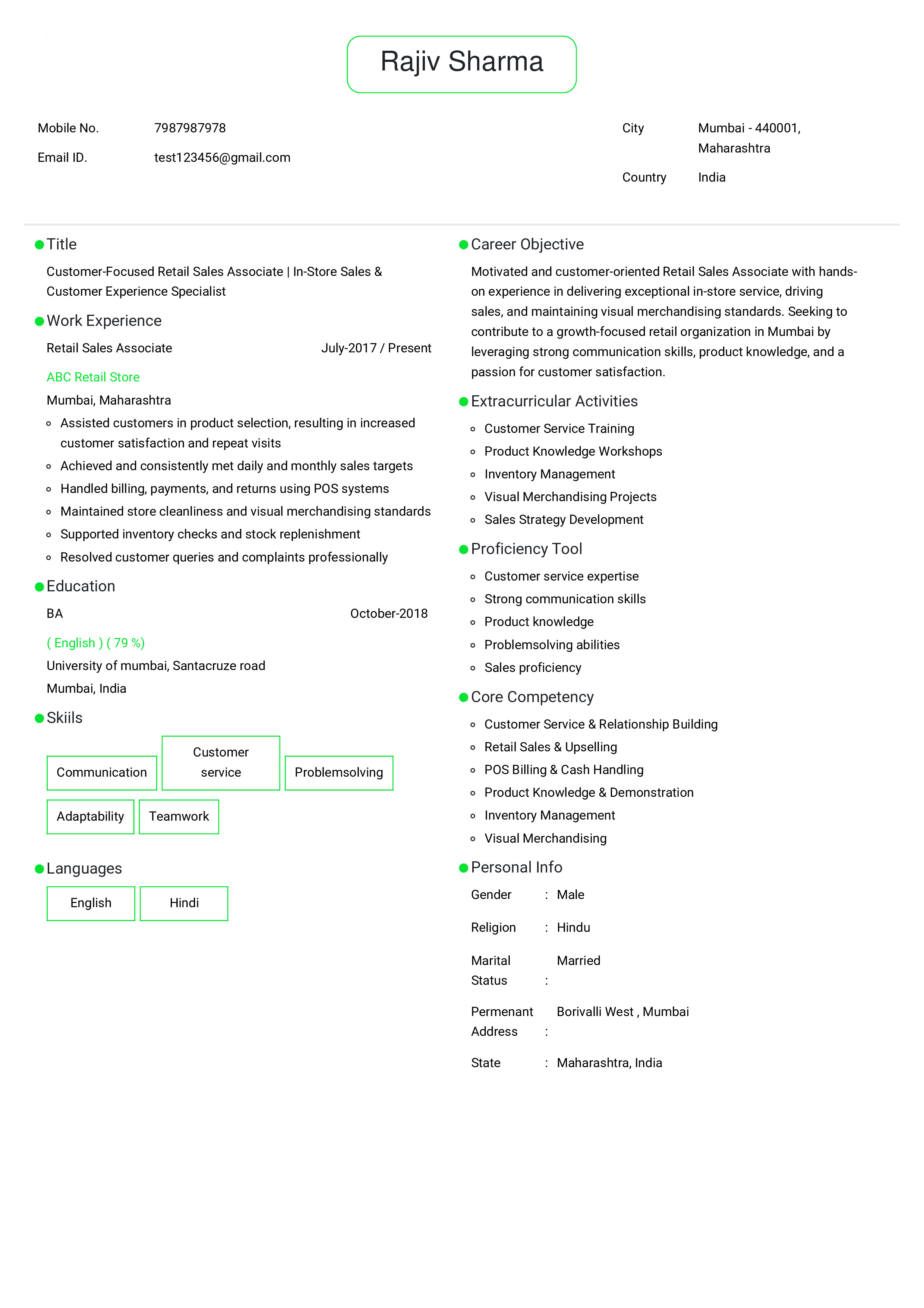 IRS Tax Examiner Resume Example
