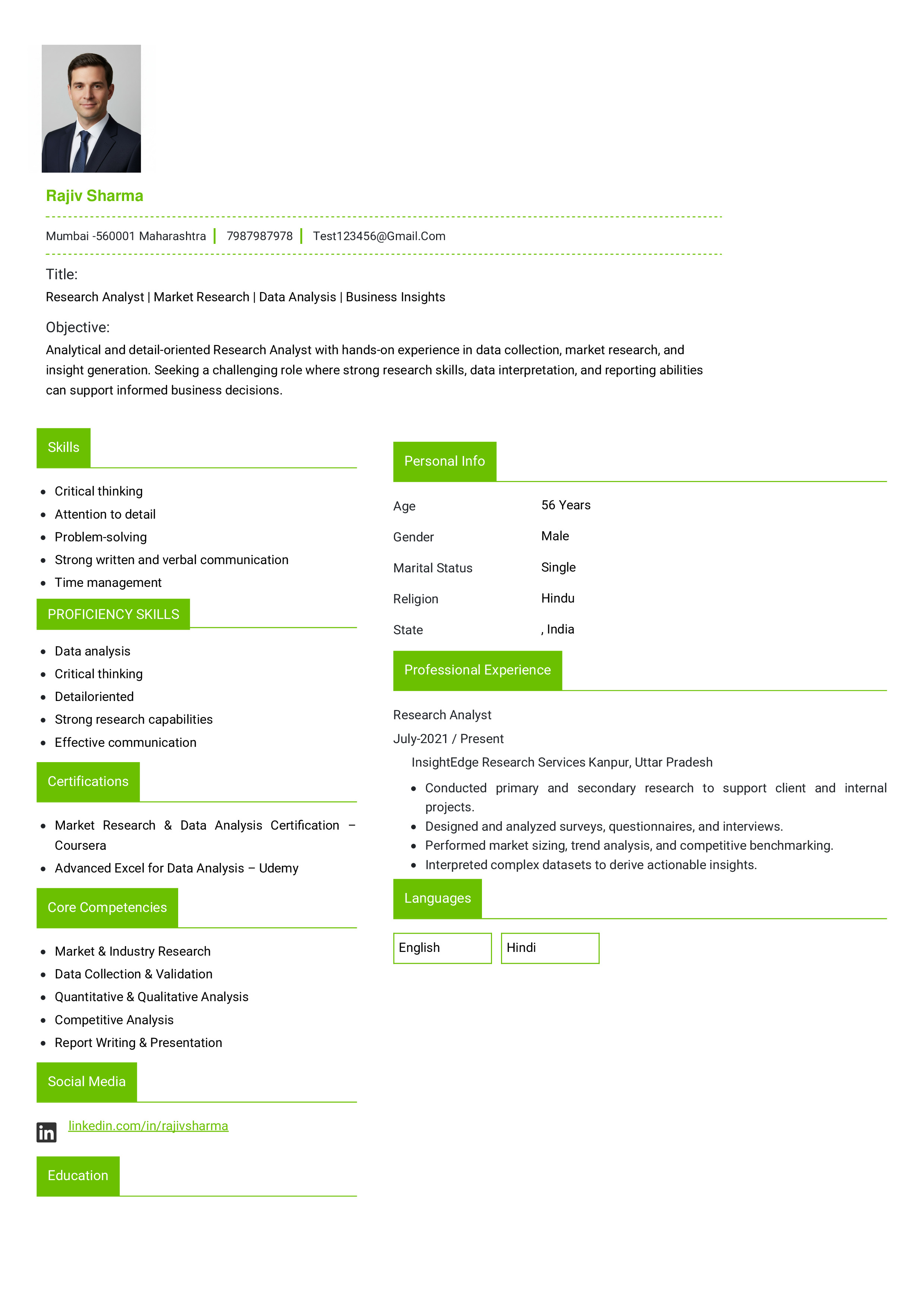 IRS Tax Examiner Resume Example