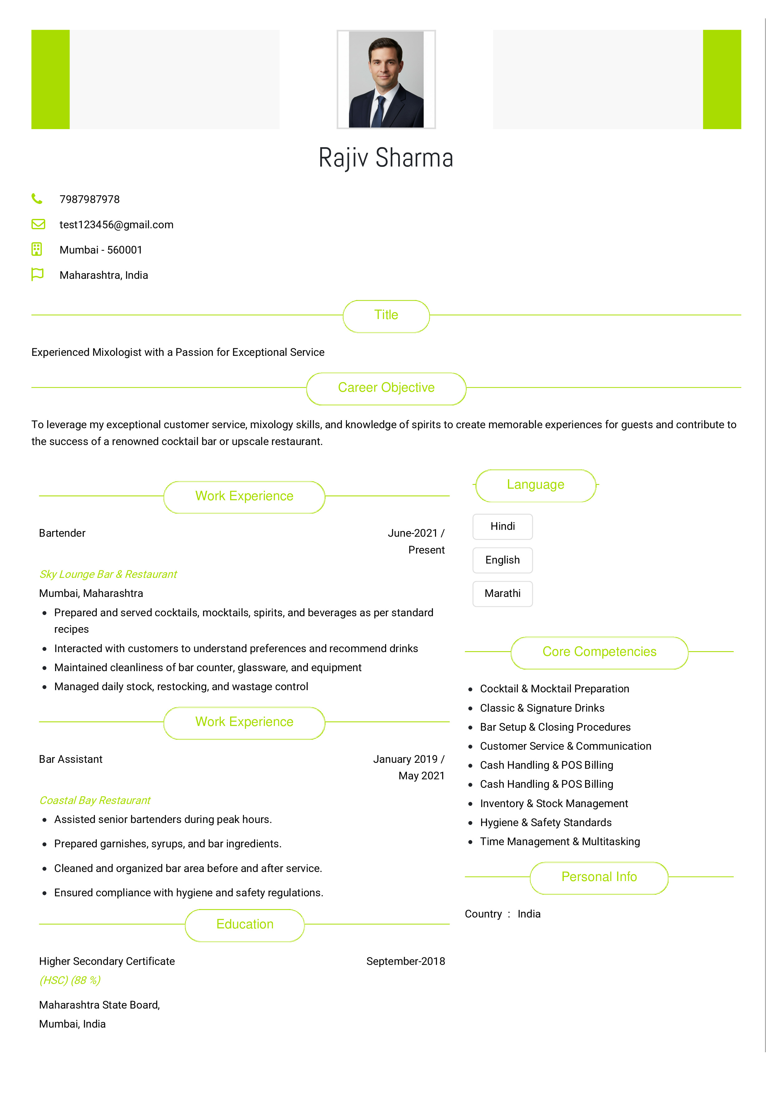 IRS Tax Examiner Resume Example