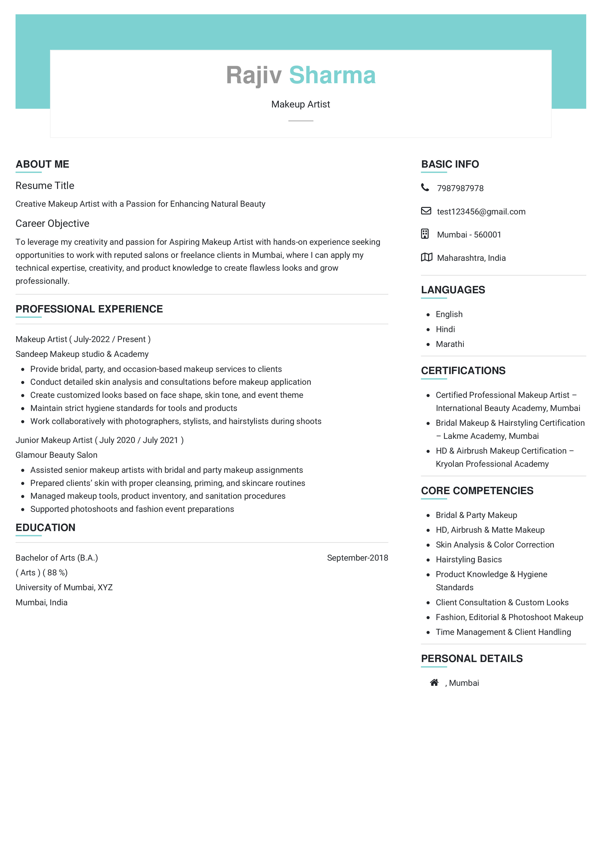 IRS Tax Examiner Resume Example