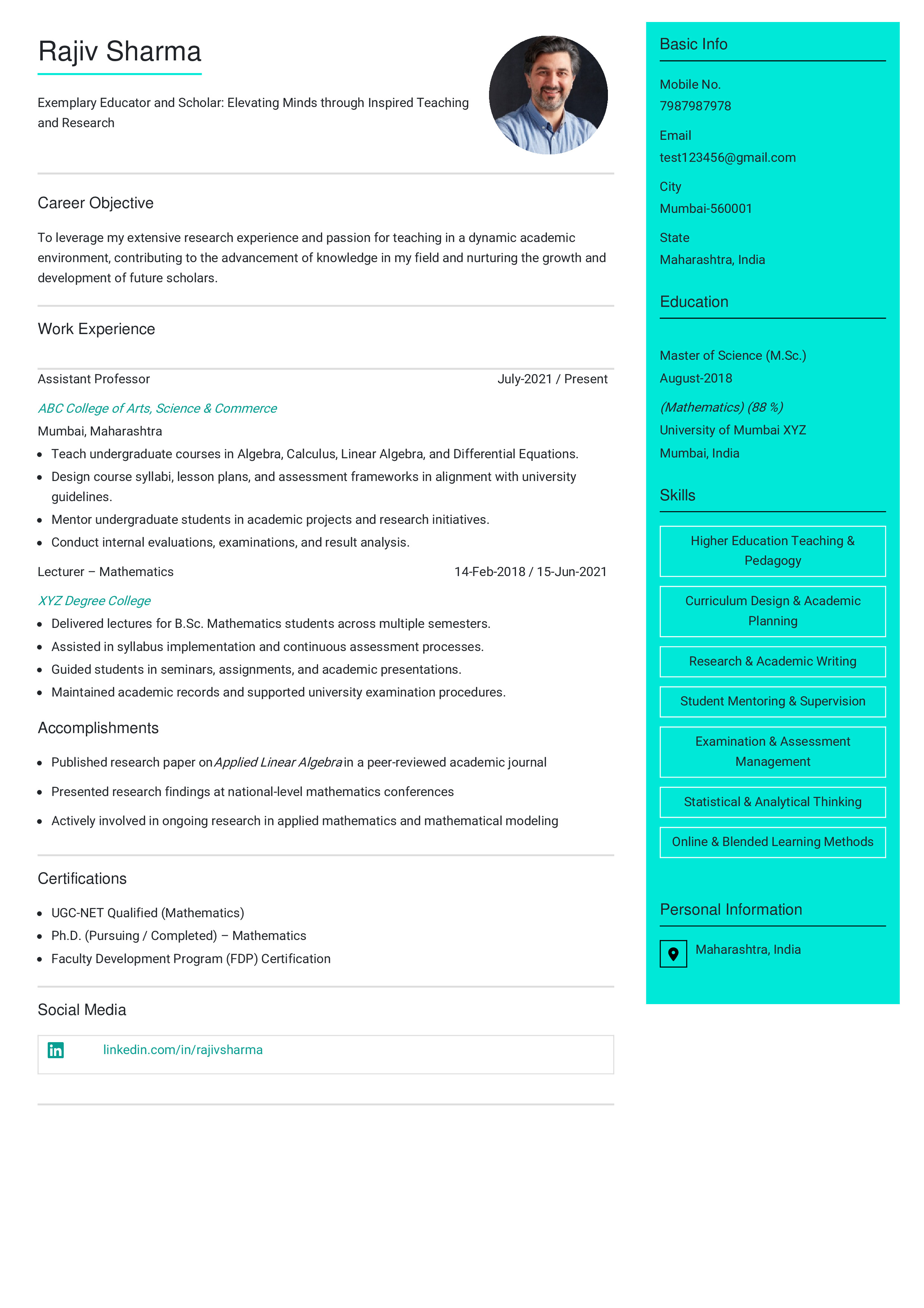 IRS Tax Examiner Resume Example