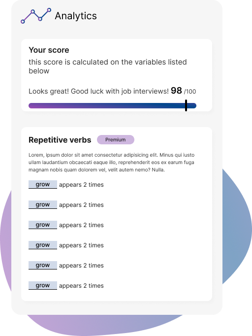 Discover your resume score and assess your standing. 